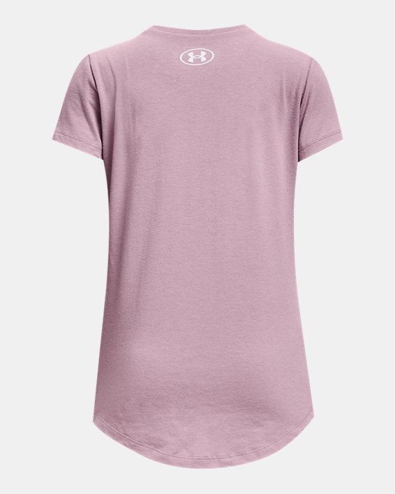 女童UA Wordmark Graphic短袖T恤, Pink, pdpMainDesktop image number 1